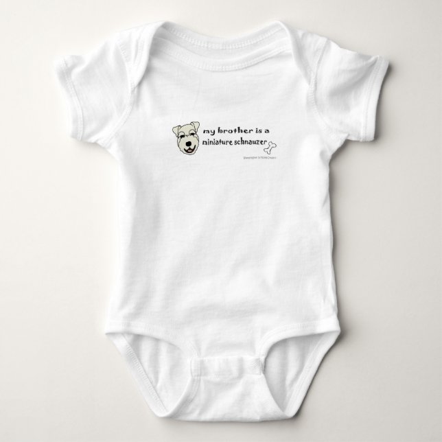 miniature schnauzer baby bodysuit (Front)