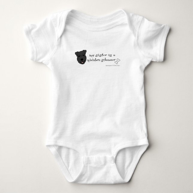 miniature schnauzer baby bodysuit (Front)