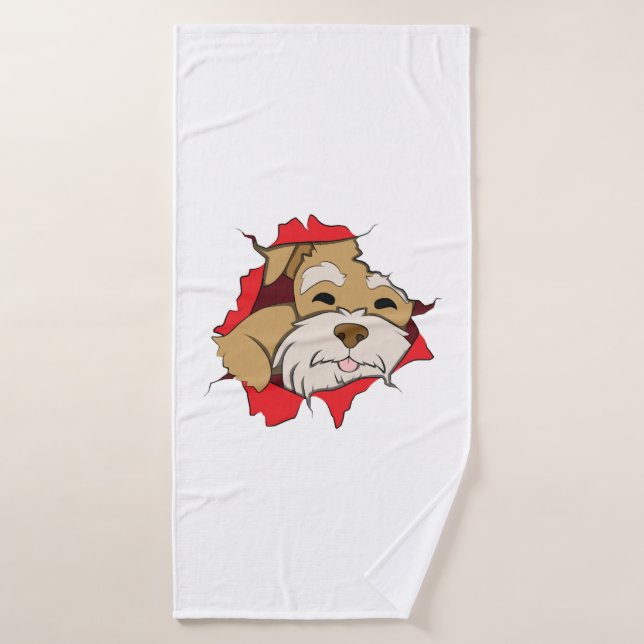 Miniature Schnauzer Bath Towel (Bath Towel)