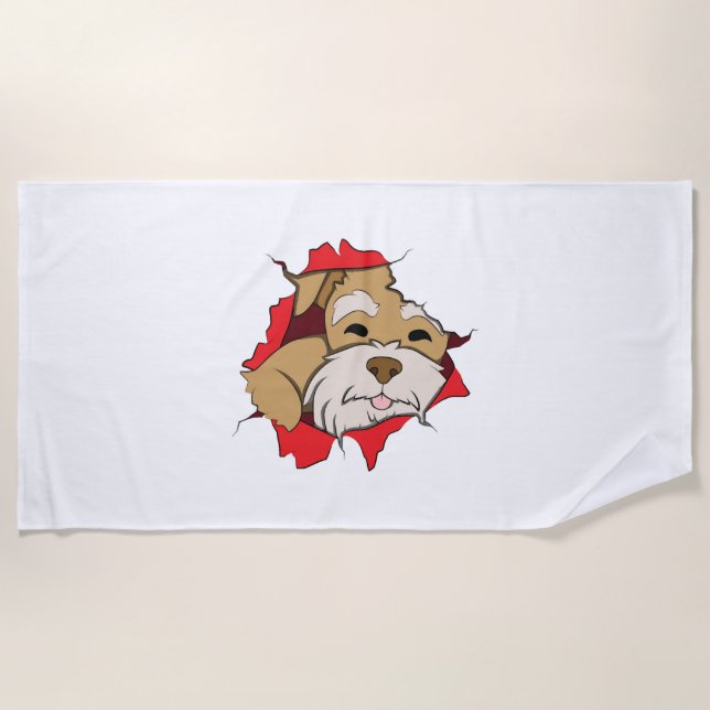 Miniature Schnauzer Beach Towel (Front)