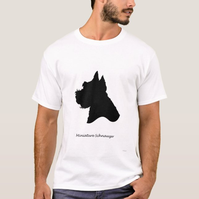 Miniature Schnauzer - black Silhouette T-Shirt (Front)