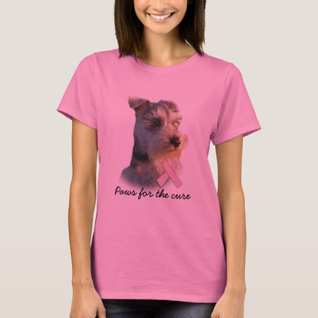 Miniature Schnauzer Breast Cancer Ladies Shirt (Front)