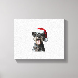 Miniature Schnauzer Christmas Canvas Print
