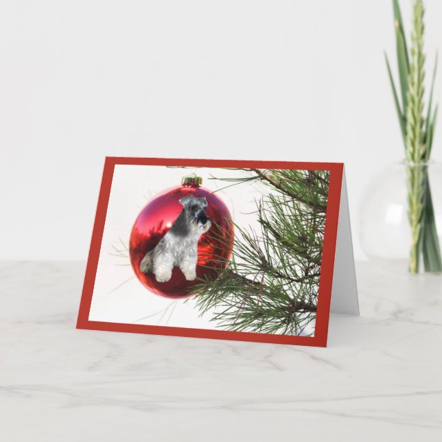 Miniature Schnauzer Christmas Card Ball Hanging (Front)
