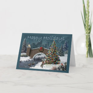 Miniature Schnauzer Christmas Card Evening