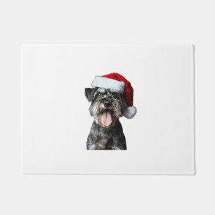 Miniature Schnauzer Christmas Doormat
