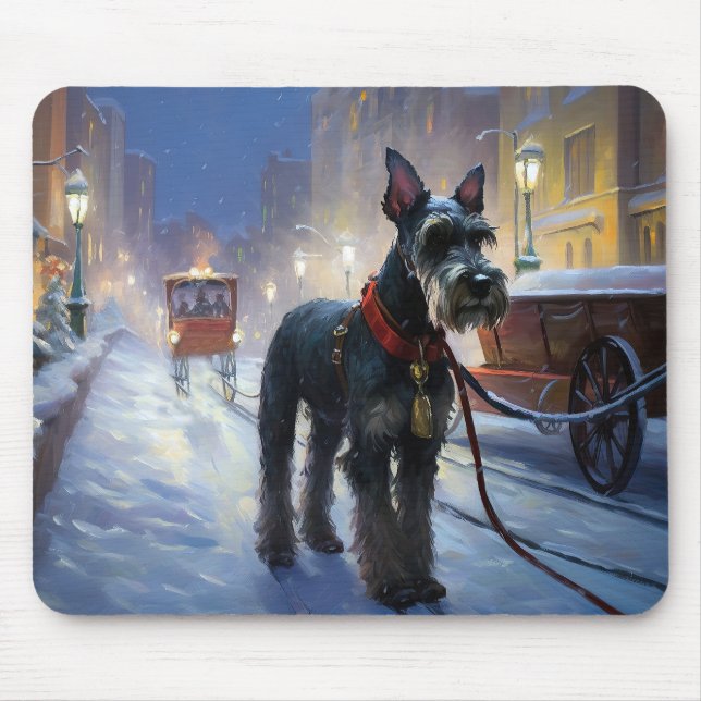 Miniature Schnauzer Christmas Festive Season Mouse Pad (Front)