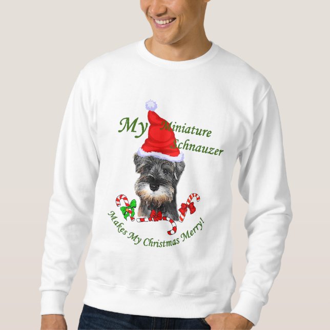 Miniature Schnauzer Christmas Gifts Sweatshirt (Front)