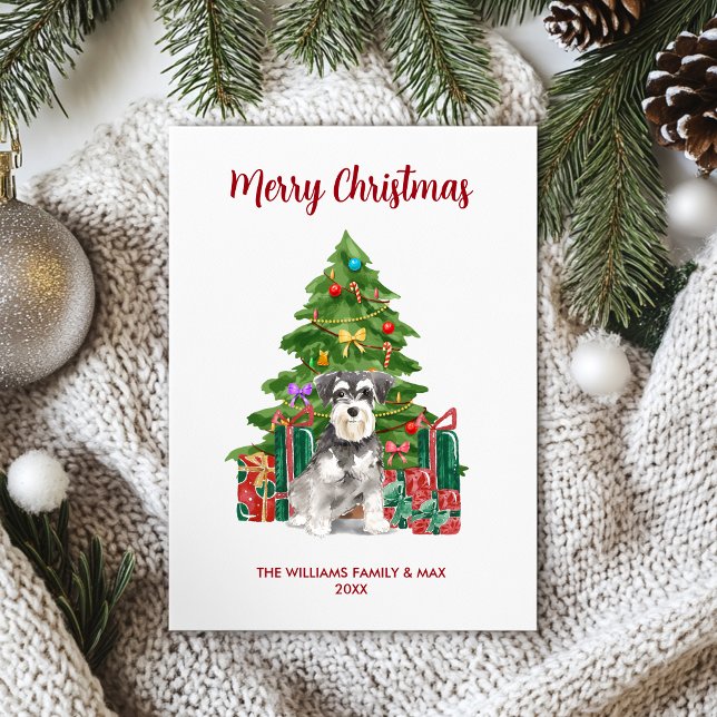 Miniature Schnauzer Christmas Holiday Card (Creator Uploaded)