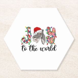 Miniature Schnauzer Christmas Mini Schnauzer Xmas Paper Coaster