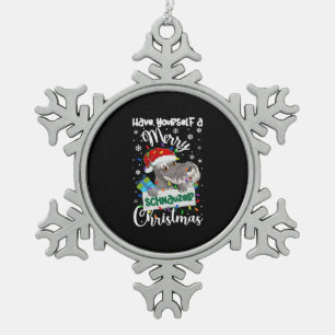 Miniature Schnauzer Christmas Mini Schnauzer Xmas  Snowflake Pewter Christmas Ornament