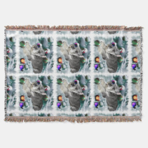 Miniature Schnauzer Christmas Throw Blanket