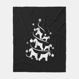 miniature schnauzer  christmas tree dog lover fleece blanket