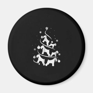 miniature schnauzer christmas tree dog lover magnet