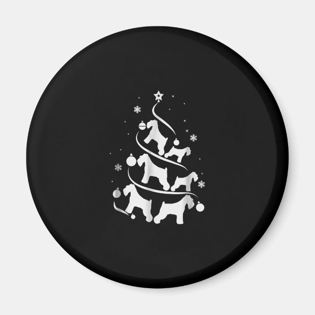 miniature schnauzer  christmas tree dog lover magnet (Front)