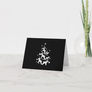 miniature schnauzer christmas tree dog lover note card