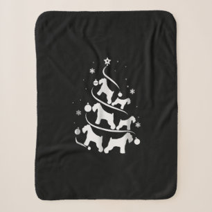 miniature schnauzer  christmas tree dog lover sherpa blanket