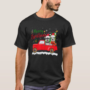 Miniature Schnauzer Christmas Truck Tree Mom Dad X T-Shirt