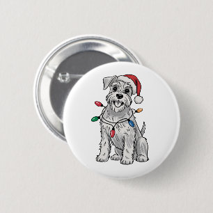 Miniature Schnauzer Christmas Xmas Dog Lover Gift  6 Cm Round Badge