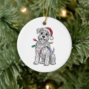 Miniature Schnauzer Christmas Xmas Dog Lover Gift Ceramic Tree Decoration