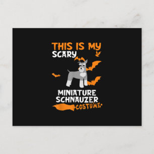 Miniature Schnauzer Costume Halloween Lazy Scary Announcement Postcard