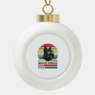Miniature Schnauzer Dad Vintage Patriotic Shirt De Ceramic Ball Christmas Ornament
