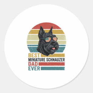 Miniature Schnauzer Dad Vintage Patriotic Shirt De Classic Round Sticker