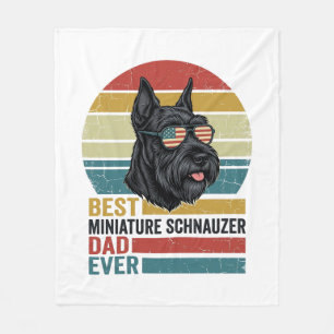 Miniature Schnauzer Dad Vintage Patriotic Shirt De Fleece Blanket