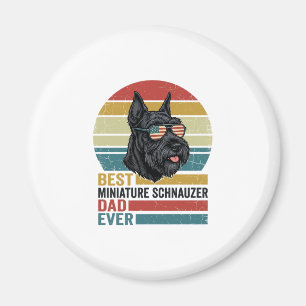 Miniature Schnauzer Dad Vintage Patriotic Shirt De Magnet