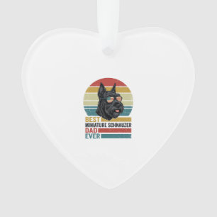Miniature Schnauzer Dad Vintage Patriotic Shirt De Ornament