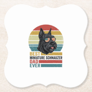 Miniature Schnauzer Dad Vintage Patriotic Shirt De Paper Coaster