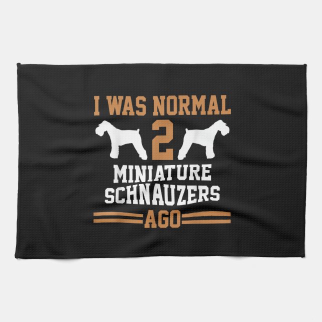 Miniature Schnauzer Dog 2 Two Dog Trainer School Tea Towel (Horizontal)