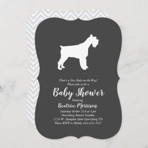 Miniature Schnauzer Dog Baby Shower Gender Neutral Invitation
