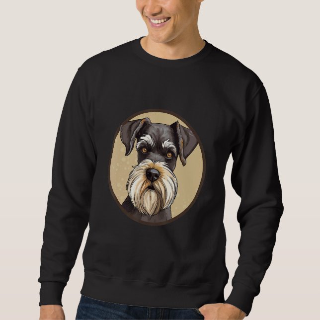Miniature Schnauzer Dog Breed with  Design 1 Sweatshirt (Front)