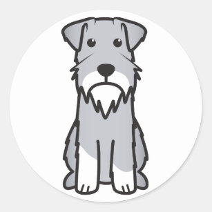 Miniature Schnauzer Dog Cartoon Classic Round Sticker