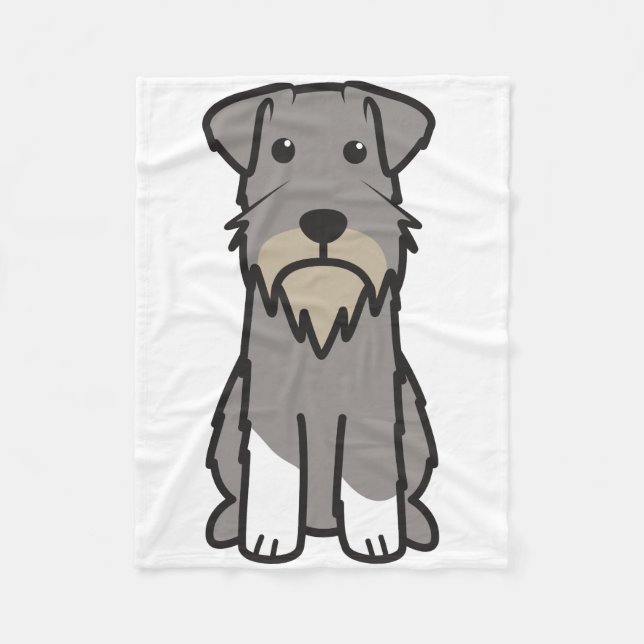 Miniature Schnauzer Dog Cartoon Fleece Blanket (Front)