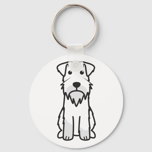 Miniature Schnauzer Dog Cartoon Key Ring (Front)