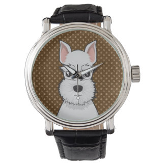 Miniature Schnauzer Dog Cartoon Paws Watch