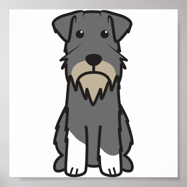 Miniature Schnauzer Dog Cartoon Poster (Front)