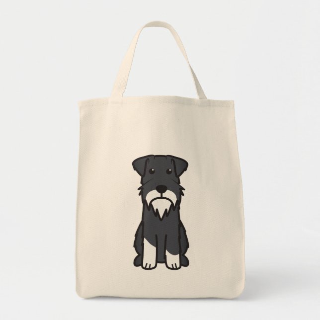 Miniature Schnauzer Dog Cartoon Tote Bag (Front)