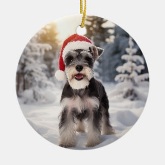 Miniature Schnauzer Dog  Ceramic Tree Decoration
