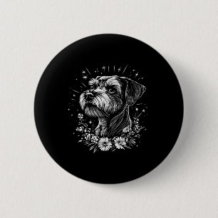 Miniature Schnauzer Dog Lover Retro Style Tattoo _ 6 Cm Round Badge