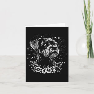 Miniature Schnauzer Dog Lover Retro Style Tattoo  Card
