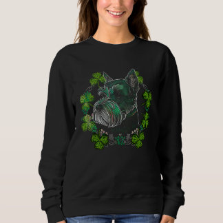 Miniature Schnauzer Dog Mandala Irish Shamrock St  Sweatshirt