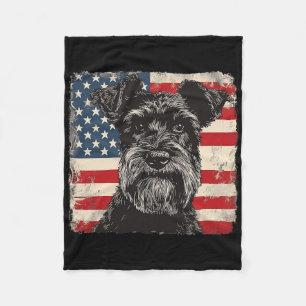 Miniature Schnauzer Dog Patriotic 4th Of July Gift Fleece Blanket