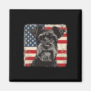 Miniature Schnauzer Dog Patriotic 4th Of July Gift Magnet