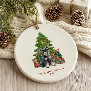 Miniature Schnauzer Dog Personalised Christmas Ceramic Tree Decoration