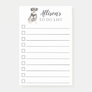 Miniature Schnauzer Dog Personalised To Do List Post-it Notes