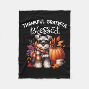 Miniature Schnauzer Dog Pumpkin Spice Happy Fall Y Fleece Blanket