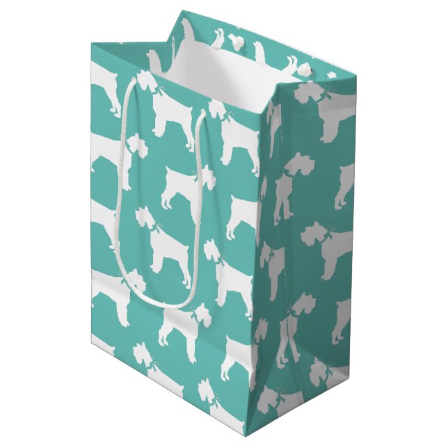 Miniature Schnauzer Dog Puppy Medium Gift Bag (Front Angled)